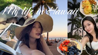 life in Hawaii🌺 solo beach day acai cafe date with my friends poke sunset [upl. by Ettenot314]