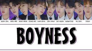 PRODUCE X 101  BOYNESS Easy Lyrics  Indo Sub by GOMAWO [upl. by Ellehcer432]