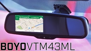 Boyo VTM43ML Rear View Mirrorlink Monitor  Display Smartphone on Mirror [upl. by Launame906]