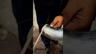 Preparing the 2inch thread with hemp PipeFitting PlumbingWork Threading Hemp shortvideo [upl. by Sral]