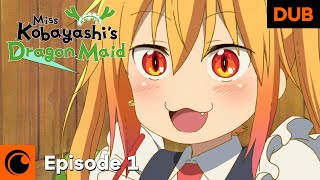 Miss Kobayashis Dragon Maid Episode 1 English Dub  The Strongest Maid in History Tohru [upl. by Htebasil]