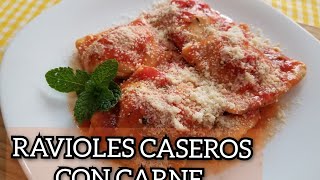 RAVIOLES CASEROS CON CARNE COCINA Y ALGO MÁS  COMIDA TIPO ITALIANA [upl. by Ohaus441]