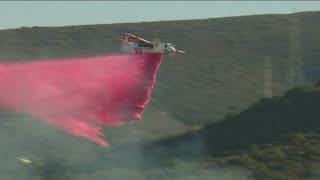 Fire crews battle multiple fires in Southeast San Diego causing evacuations and road closures [upl. by Latoye234]