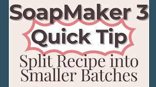 How to Easily split your soap into smaller batches  Soapmaker 3 Tutorial Quick Tip [upl. by Keithley]