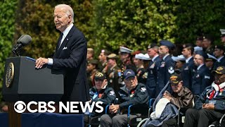 Watch Biden speaks at DDay commemoration ceremony [upl. by Oicnerual501]