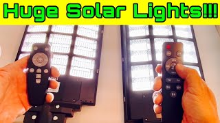 OKPRO VS JADISI  Huge Solar Powered Street LED Lights  Review and Comparison [upl. by Zimmermann]