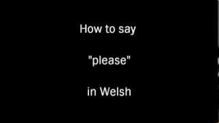 learning Welsh how to say quotpleasequot in Welsh [upl. by Martinelli]