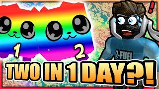 I HATCHED 2 RAINBOW DOGCATS IN ONE DAY ☘ Secret Pets in Bubble Gum Simulator Roblox [upl. by Merrell]