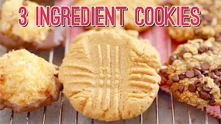 3 Ingredient Cookies Peanut Butter Cookies Recipe amp More [upl. by Tecu530]