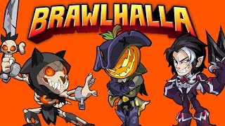 Every Halloween Brawlhalla Skin So Far • 1v1 Gameplay [upl. by Noirod]