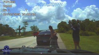 Perp Ditches Girlfriend On The Side Of The Highway  Takes Florida Trooper On Wild Chase [upl. by Dulcinea]