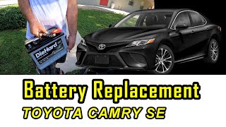 How to Replace Engine Battery 2019 Toyota Camry SE 25L [upl. by Ramsden]