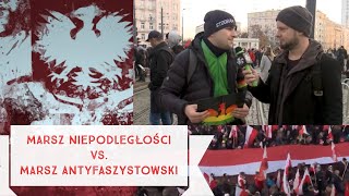 Marsz Niepodległości vs Marsz Antyfaszystowski RepublikaPyta [upl. by Sualohcin]