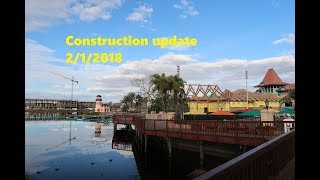 Disneys Caribbean Beach Construction Update 212018 [upl. by Alister194]