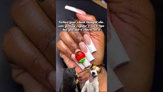 WHEN YOU ADD A CHARM TO YOUR CLIENTS NAILS nails nailart shortvideo nailtutorial acylicnails [upl. by Nymzaj]