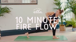 A Sweaty 10 Minute Fire Flow  Deliciously Ella Yoga [upl. by Anrapa426]