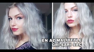 EVDE GRİ SARI SAÇ BOYAMAEn Az Maliyetle  2018 [upl. by Suchta444]