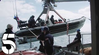 Man Overboard HMS Duncan Seaman Is Knocked Overboard  Warship Life At Sea  Channel 5 [upl. by Elliven375]