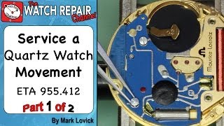 How to service a quartz movement ETA 955 412 Watch repair tutorials [upl. by Solley]