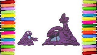 Pokemon Coloring Pages  Grimer and Muk [upl. by Natale]