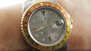 Rolex GMT Master II quotRootbeerquot Serti Dial 16713 Rolex Watch Review [upl. by Sprung]