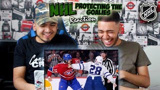 BRITISH BOYS REACT TO NHL PROTECTING THE GOALIES PART1 [upl. by Boyt]