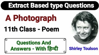 a photograph extract based questions  a photograph class 11 extract based questions and answers [upl. by Revolc]