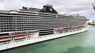 MSC Seaside leaving the Port of Miami [upl. by Dijam]