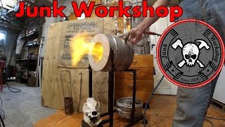 22 Diy Blacksmithing Tilting Metal gas Forge Furnace Forgia fonderia Fornace da fabbro fai da te [upl. by Nlyak449]