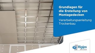 Erstellung von Montagedecken  Rigips Verarbeitungsanleitung Trockenbau [upl. by Anyah]