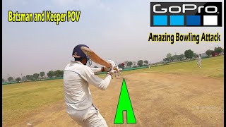 GoPro Batsman Helmet Camera Cricket View  Academy Cricket Match [upl. by Avner869]