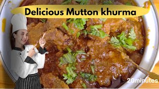 Mutton khurma Recipe Hyderabadi Mutton delicious khurmacocking with Nusrath [upl. by Labinnah]