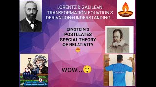 LORENTZ amp GALILEAN TRANSFORMATION EQUATIONSDERIVATION UNDERSTANDINGSimultaneously ♥️😍 [upl. by Cornish549]