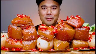 PORK BELLY CUBES WITH SWEET AND CHILI SAUCE  ENGLISH SUBTITLE  MUKBANG ASMR  ALFIE EATS [upl. by Eelrihs]