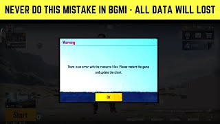 Bgmi Error with the resource files Please Restart the game  Bgmi today problem  ALL DATA LOST 😭 [upl. by Camella]