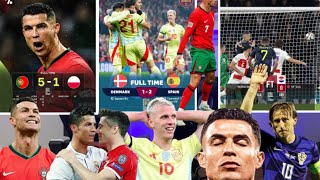 Portugal 51 Poland😎Ronaldo Bicycle kick😱Denmark 12 Spain❤️❤️Scotland 10 Croatia 😱All Nations Le [upl. by Elden860]