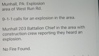 Munhall Pa Explosion heard in area of West Run Road [upl. by Nauqes]