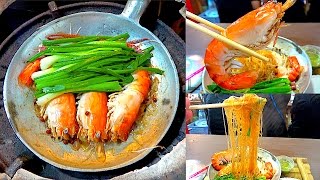 Fast Working Woman makes Casseroled Shrimp King Prawns Glass Noodle [upl. by Leacim]