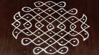 Simple Daily Rangoli  733 Dots Melikala Muggulu  perfect rangoli [upl. by Ynafetse]