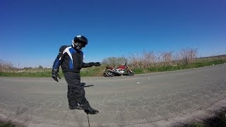 How to do a burnout wheel spin on a 125 motorbike [upl. by Lynnell]