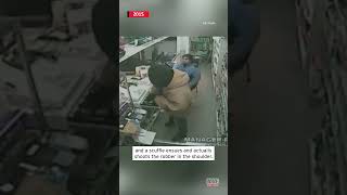 Employee Fought Back Against Armed Robber shorts [upl. by Ahsienahs]