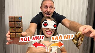 HİLELİ SAĞ MI SOL MU CHALLENGE  YEMEK YARIŞMASI [upl. by Topper]