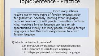 Paragraphs Part II  Topic Sentences [upl. by Nebra]