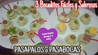 Pasabocas Fáciles y rápidos para fiestas  pasapalos económicos y fáciles  3 ideas de bocaditos [upl. by Stanley525]