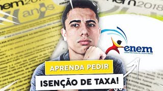 Como solicitar a ISENÇÃO DA TAXA DO ENEM 2019 [upl. by Vlada931]