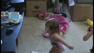 Kaitlyn dancing along to Bella Dancerella Disney Princess Dance video [upl. by Lyrahs236]