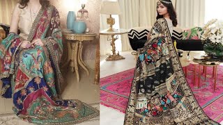 latest pashminaVelvet shawl designsroyal shawl collection 2025trendy fashion [upl. by Groome675]