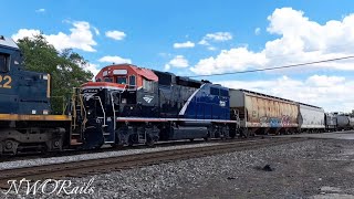 Amtrak GP382 Excavator on train and a NB CSX Toledo Subdivision [upl. by Lorelie]