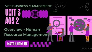 Human Resource Management Overview  VCE Business Management Unit 3 AOS 2 [upl. by Akihsar]