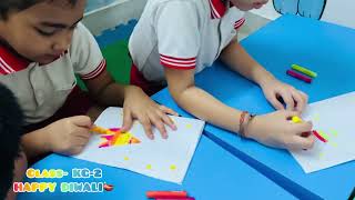 Class KG2 Diwali activity happiness playschool kidszone like enjoying coloring [upl. by Rtoip]